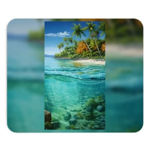 Tropical Beach with Palm Trees Mouse Pad