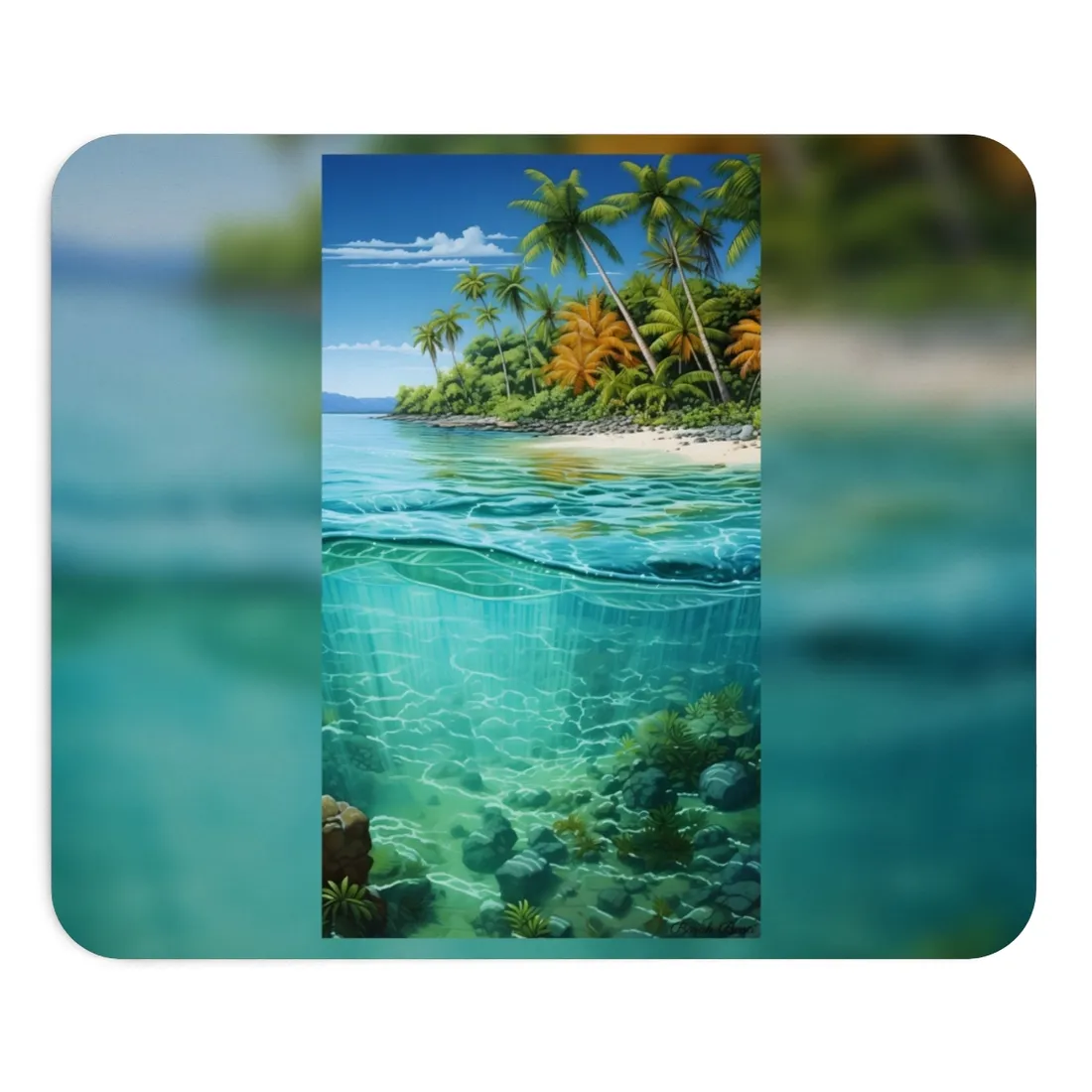 Tropical Island Paradise: Serene Natural Beauty - Mouse Pad