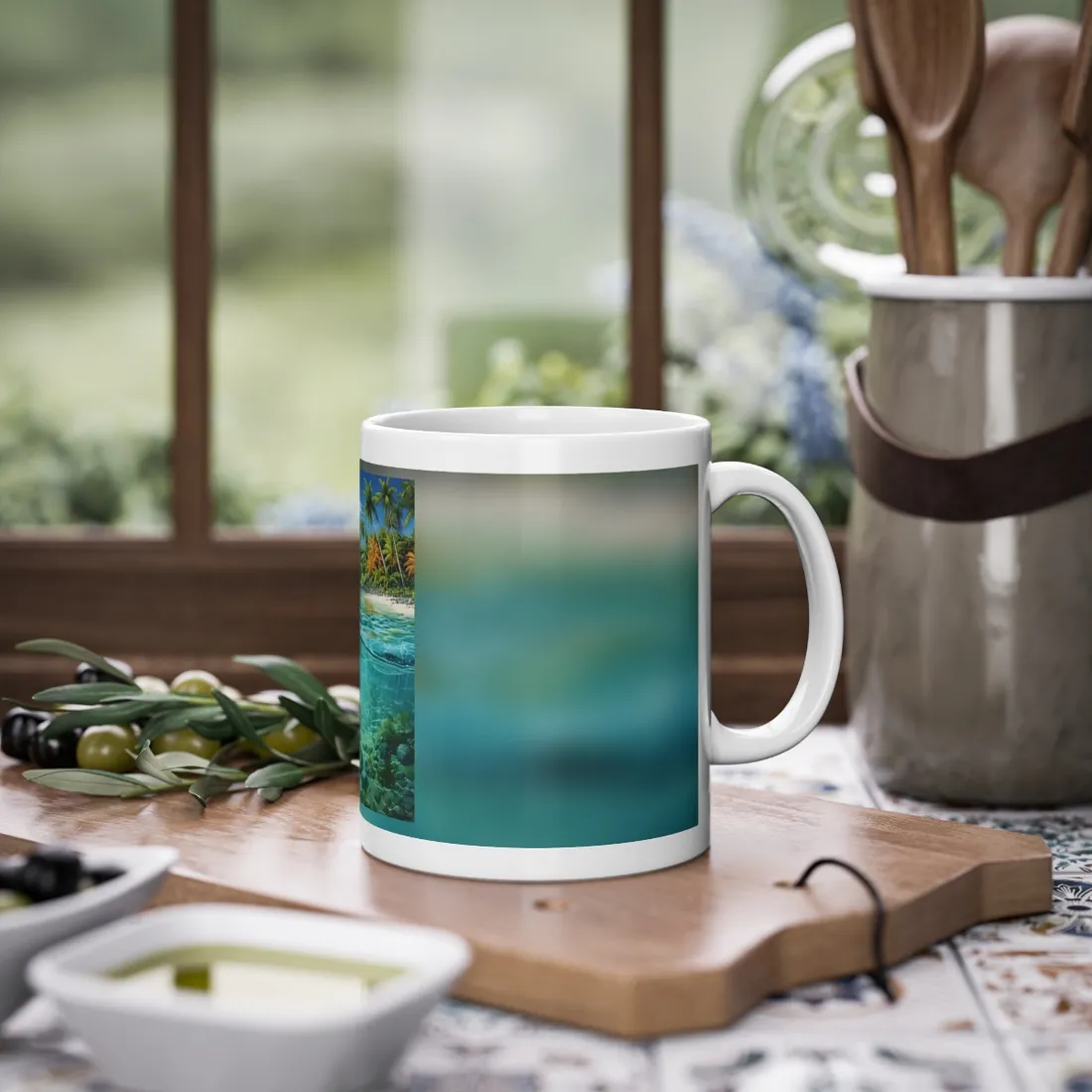 Tropical Island Paradise: Serene Natural Beauty - Mug