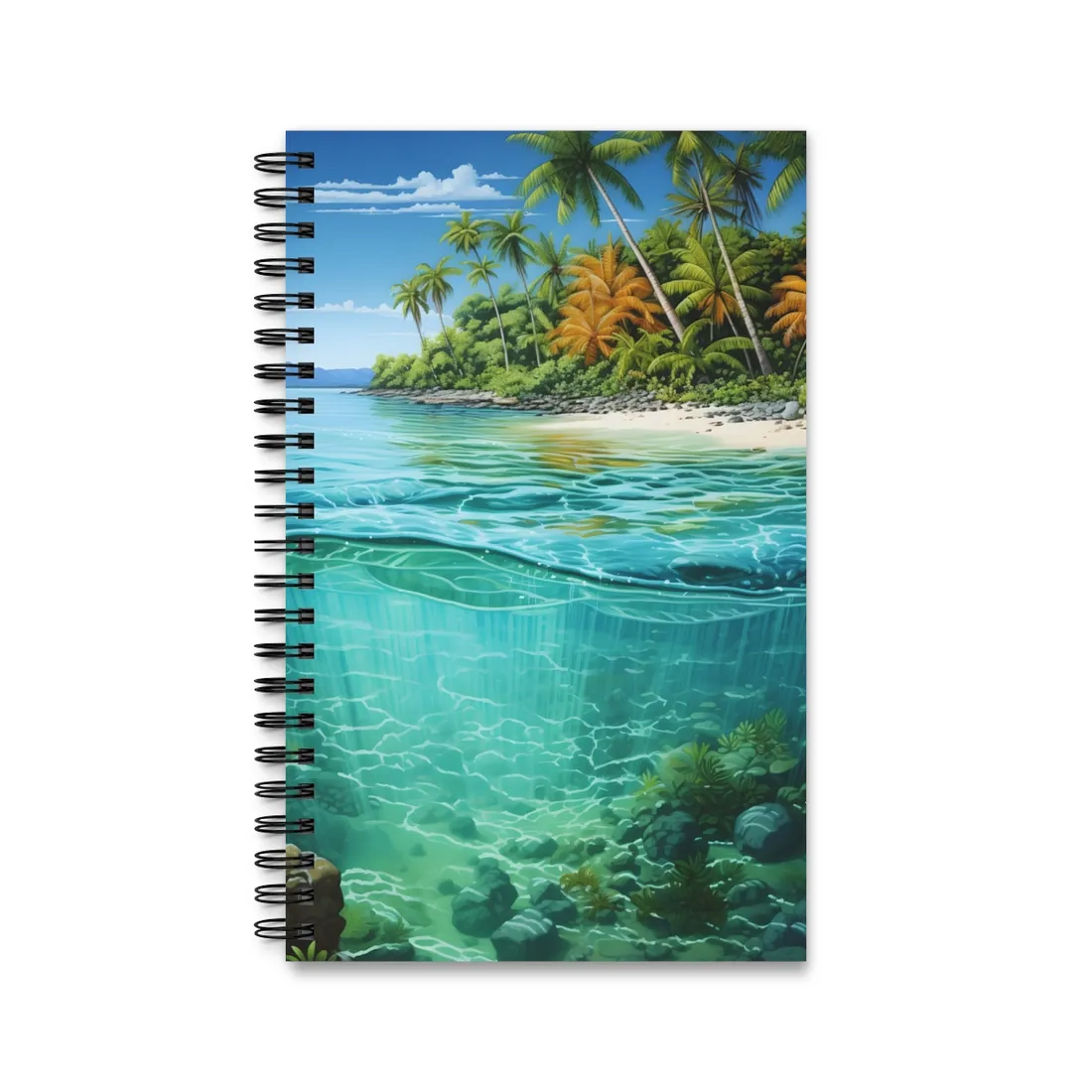 Tropical Island Paradise: Serene Natural Beauty - Spiral Notebook