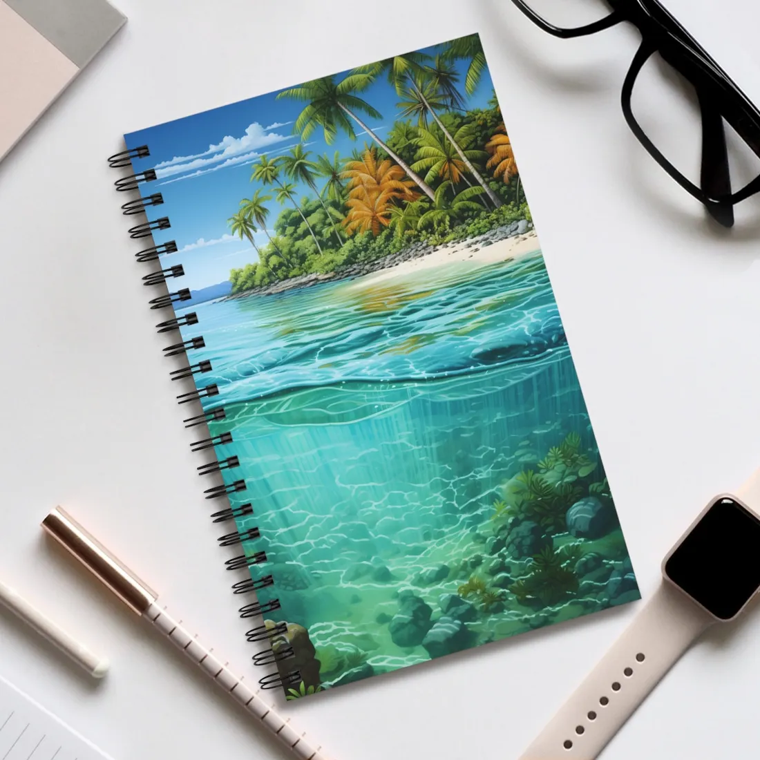 Tropical Island Paradise: Serene Natural Beauty - Spiral Notebook
