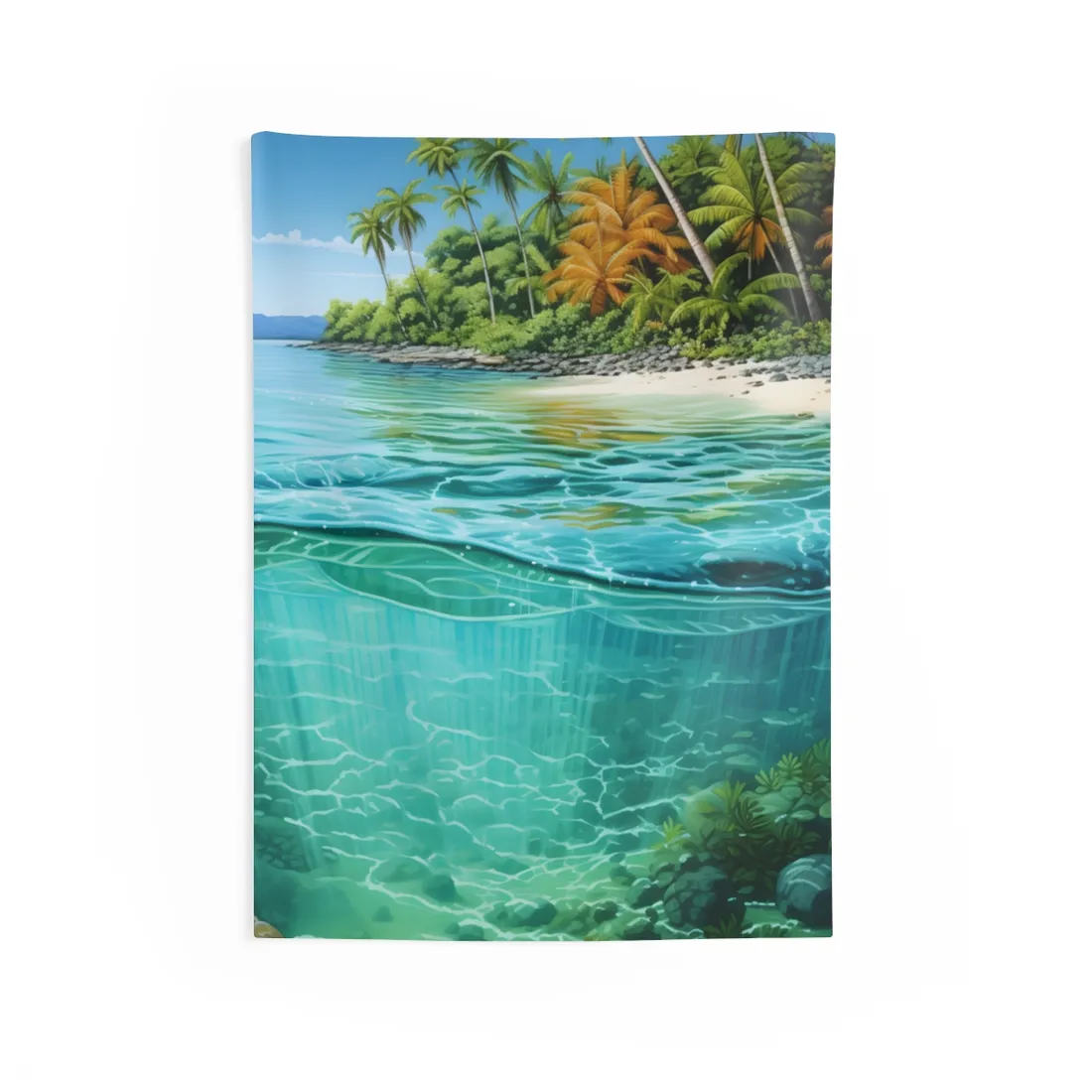 Tropical Island Paradise: Serene Natural Beauty - Wall Tapestry