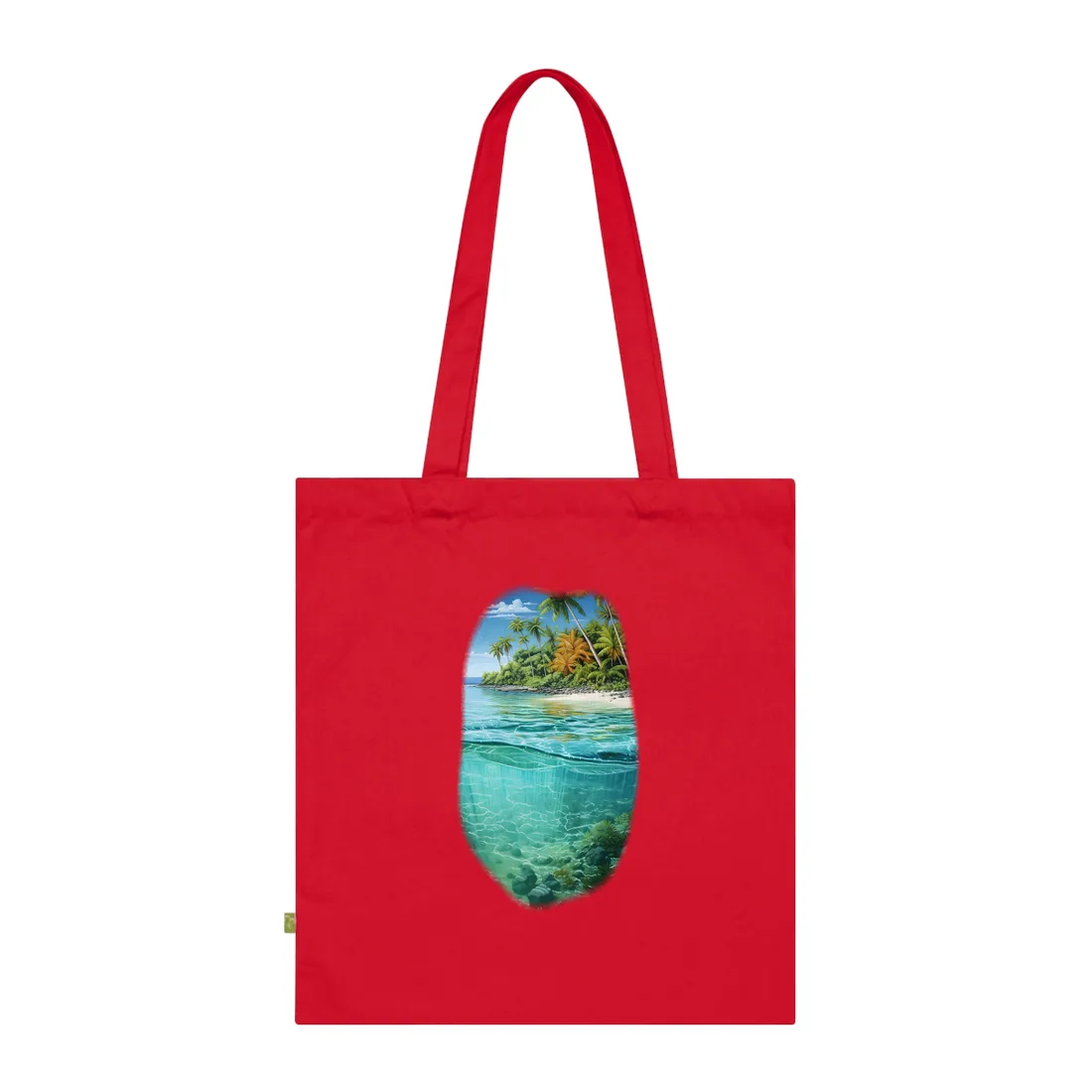 Tropical Island Paradise: Serene Natural Beauty - Tote Bag (Classic Red)