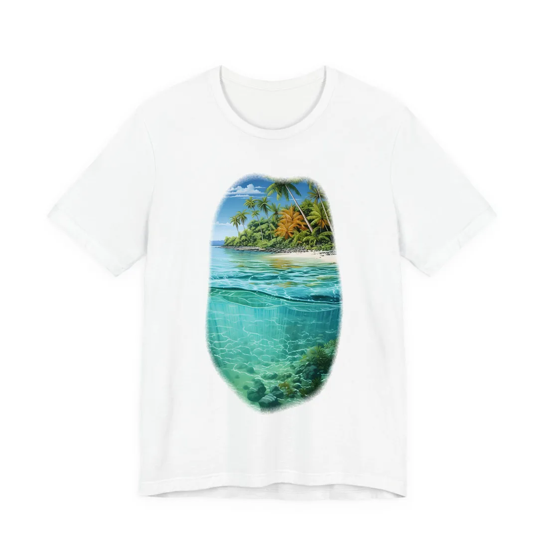 Tropical Island Paradise: Serene Natural Beauty - T-Shirt (White)