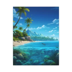 Tropical Island Shoreline Canvas Print