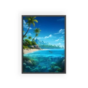 Tropical Island Shoreline Framed Poster
