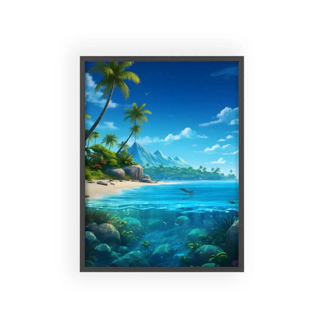 Tropical Island Paradise: Serene Tranquility - Framed Poster