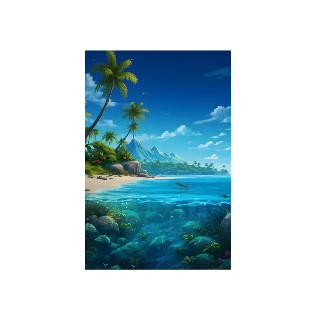 Tropical Island Paradise: Serene Tranquility - Metal Poster
