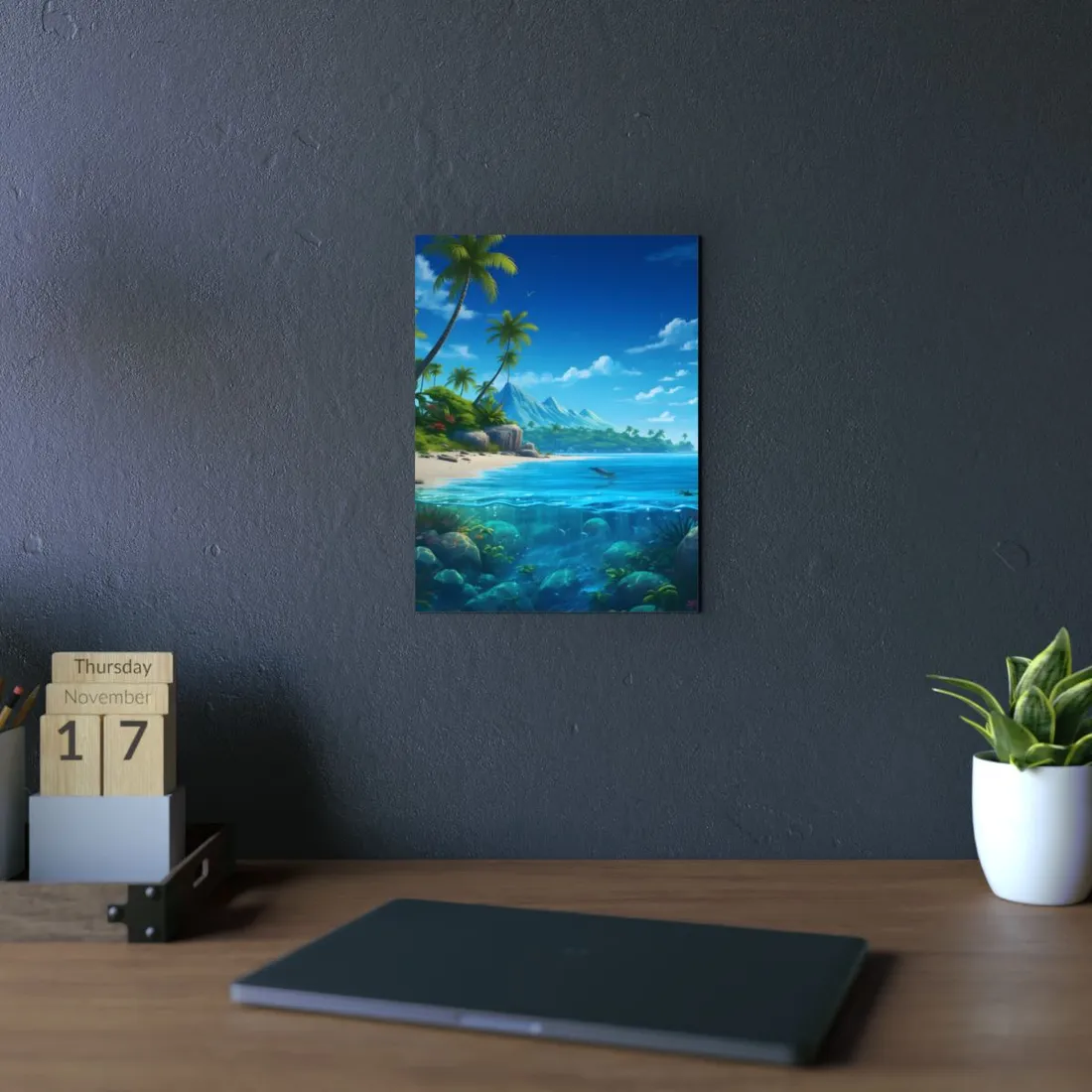 Tropical Island Paradise: Serene Tranquility - Metal Poster