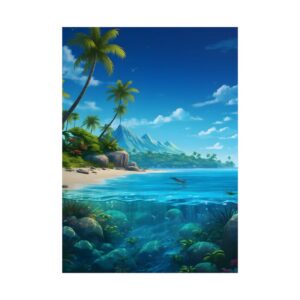 Tropical Island Shoreline Poster