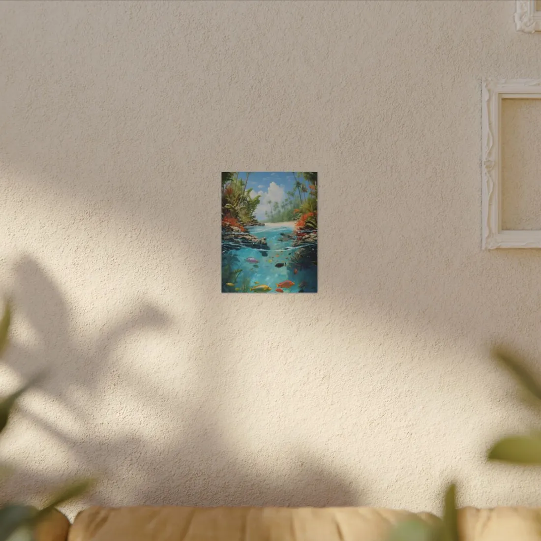 Tropical Island Serenity: Tranquil Ocean Art - Canvas
