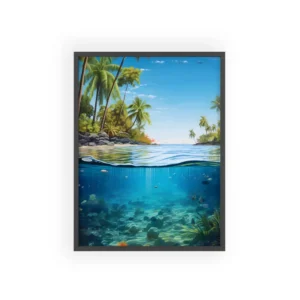 Tropical Beach Underwater View Framed Poster