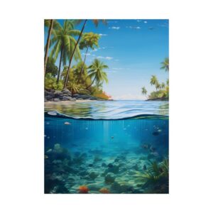 Tropical Beach Underwater View Poster