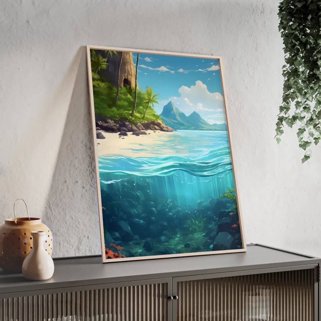 Tropical Paradise: Serene Island Getaway - Framed Poster