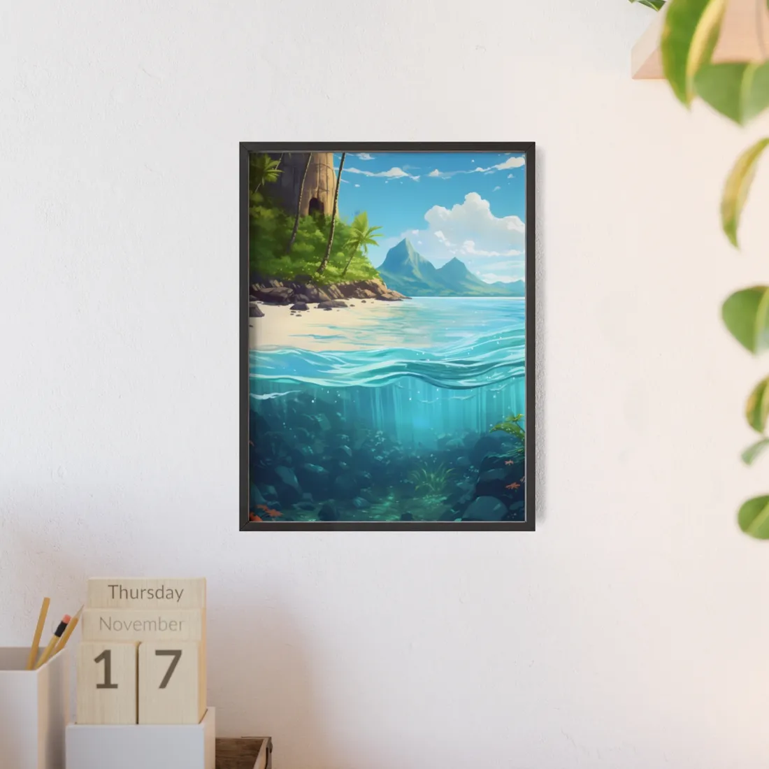 Tropical Paradise: Serene Island Getaway - Framed Poster