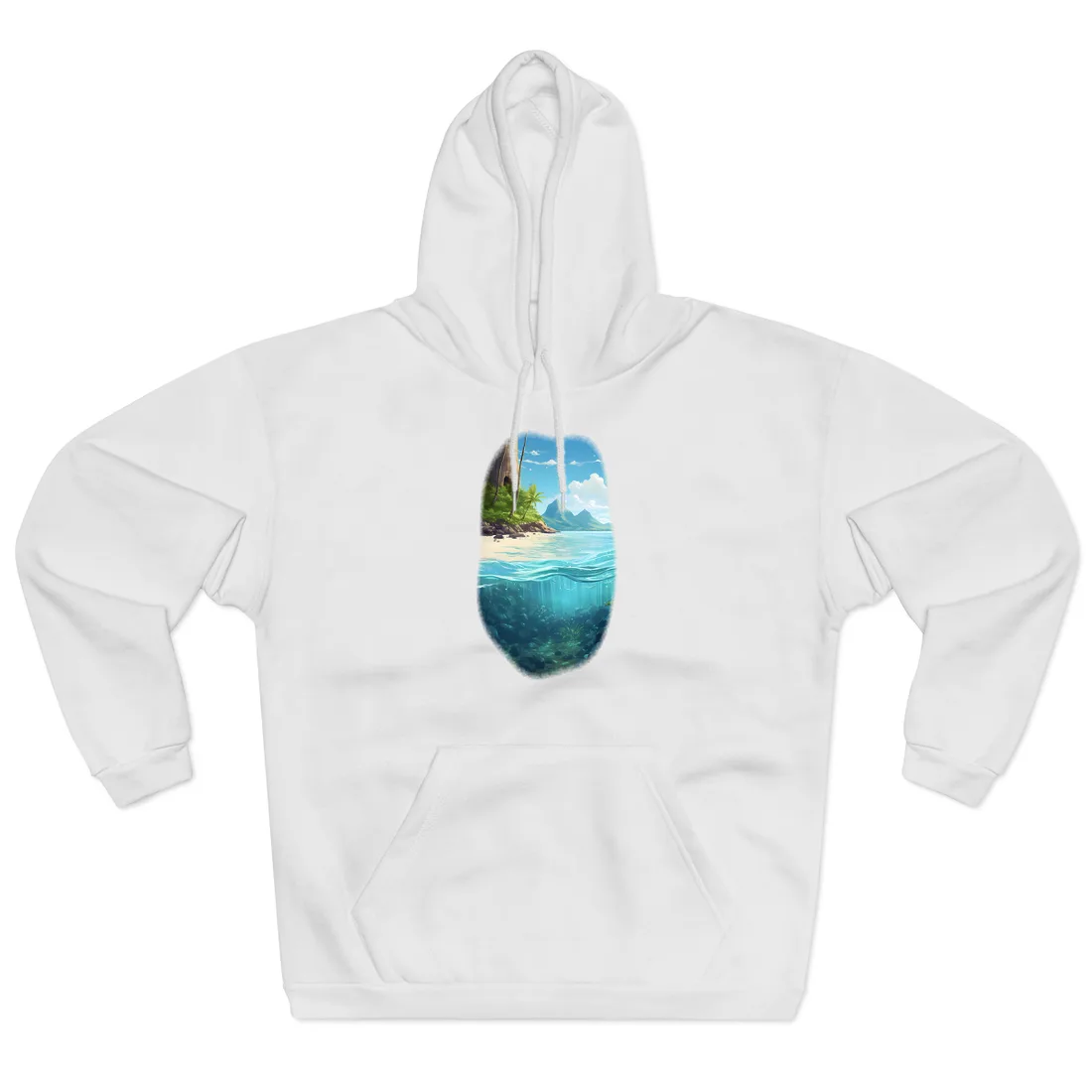 Tropical Paradise: Serene Island Getaway - Hoodie (White)