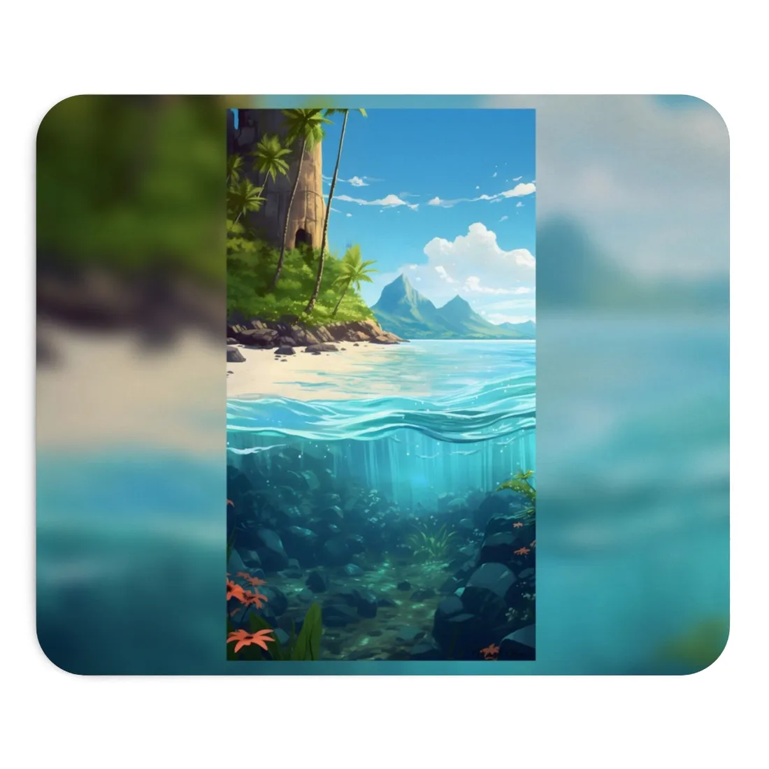 Tropical Paradise: Serene Island Getaway - Mouse Pad