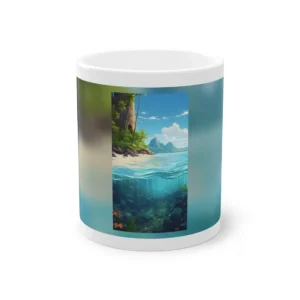 Island Beach with Mountains Mug
