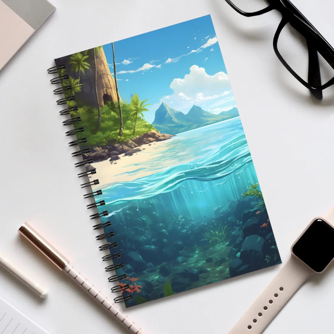 Tropical Paradise: Serene Island Getaway - Spiral Notebook