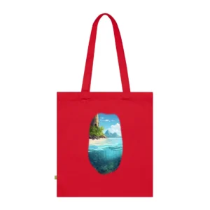Island Beach with Mountains Tote Bag
