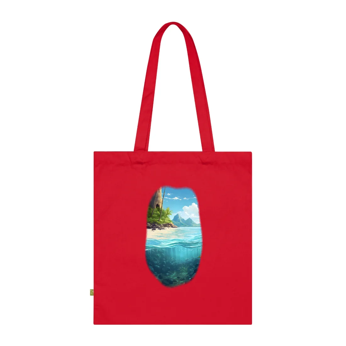 Tropical Paradise: Serene Island Getaway - Tote Bag (Classic Red)