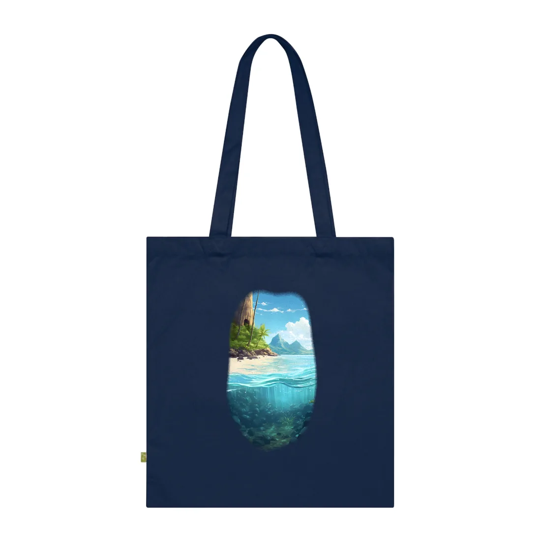 Tropical Paradise: Serene Island Getaway - Tote Bag (French Navy)