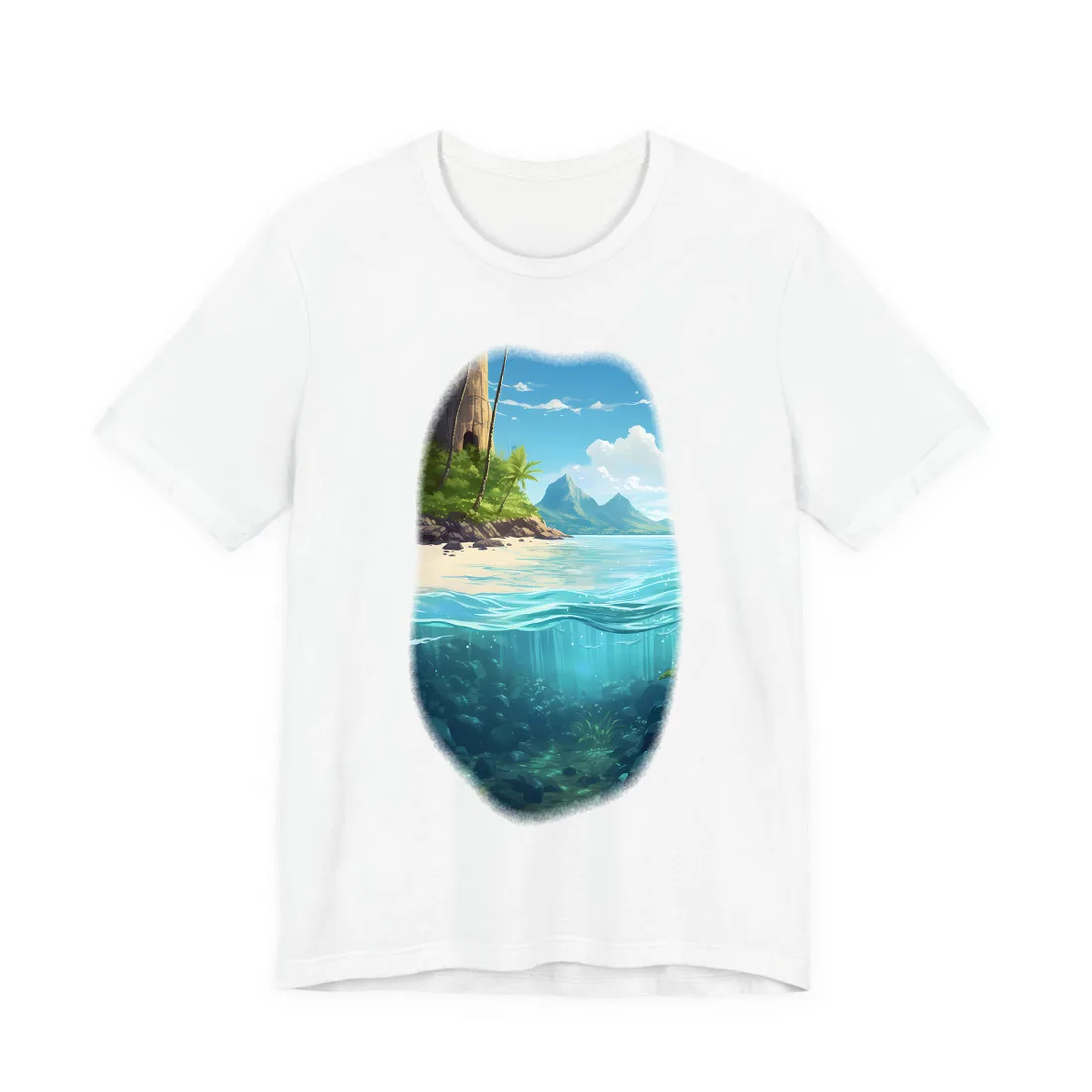 Tropical Paradise: Serene Island Getaway - T-Shirt (White)