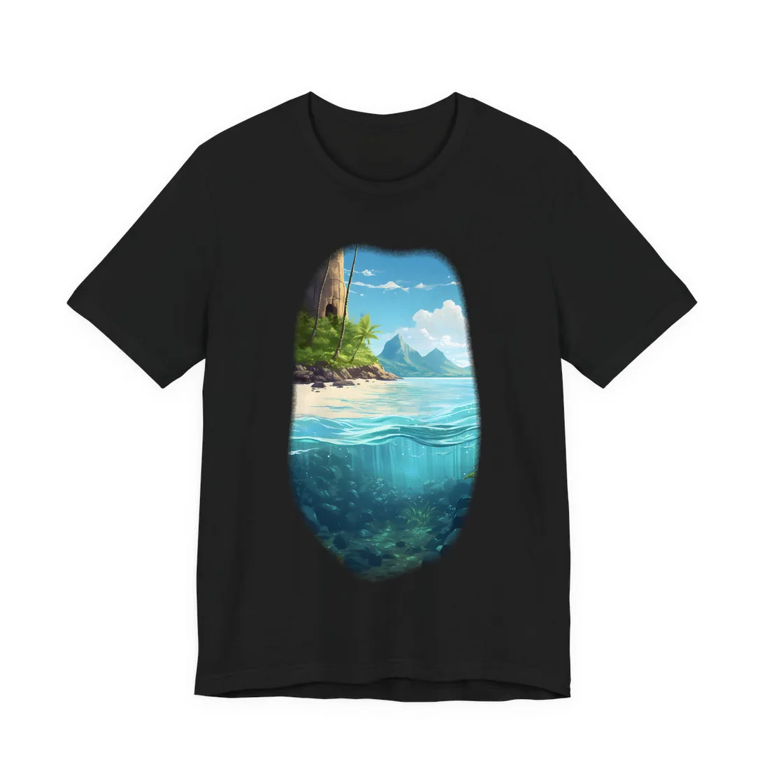 Tropical Paradise: Serene Island Getaway - T-Shirt (Black)