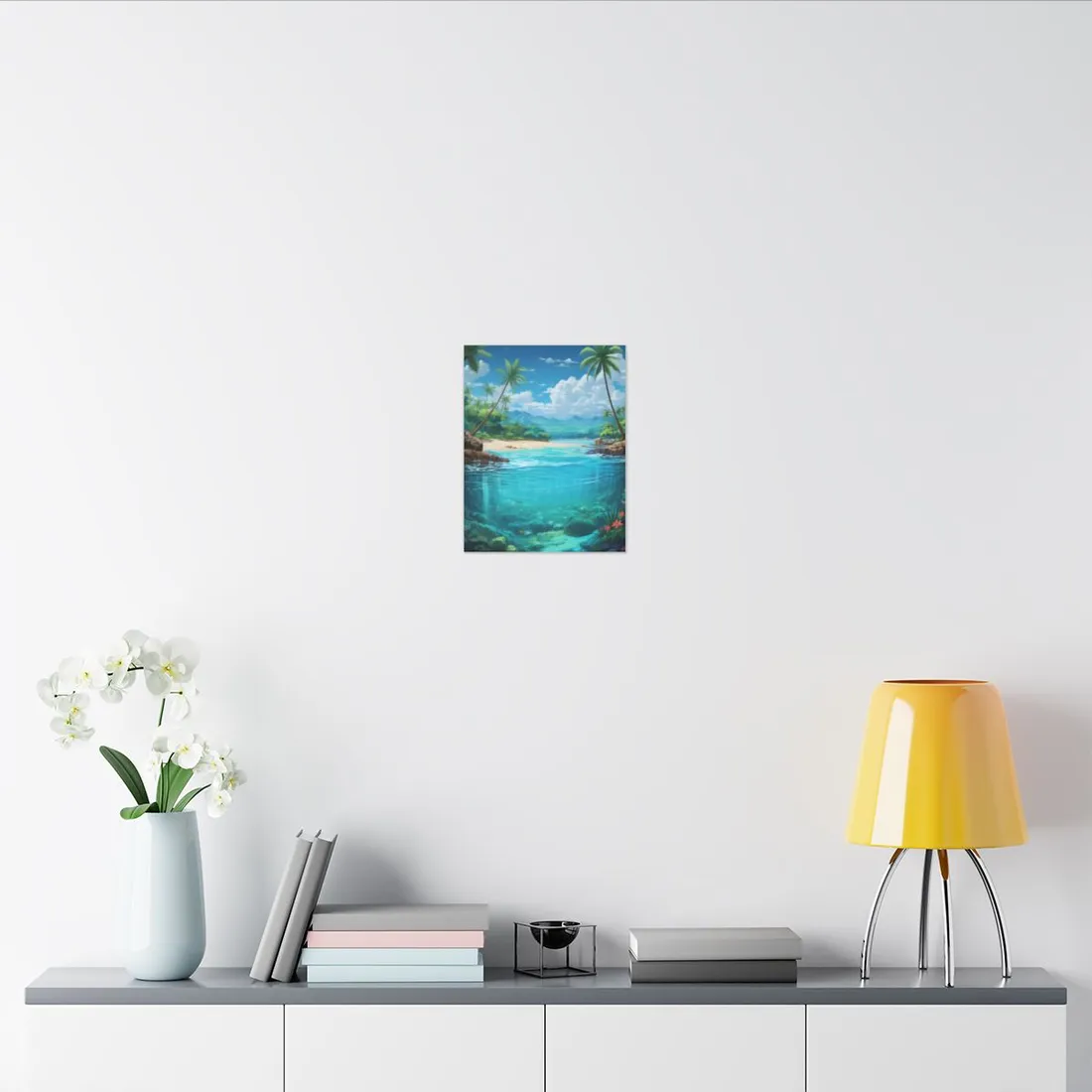 Tropical Paradise Serenity: Tranquil Island Escape Art - Canvas