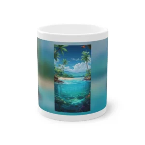 Tropical Lagoon with Palm Trees Mug