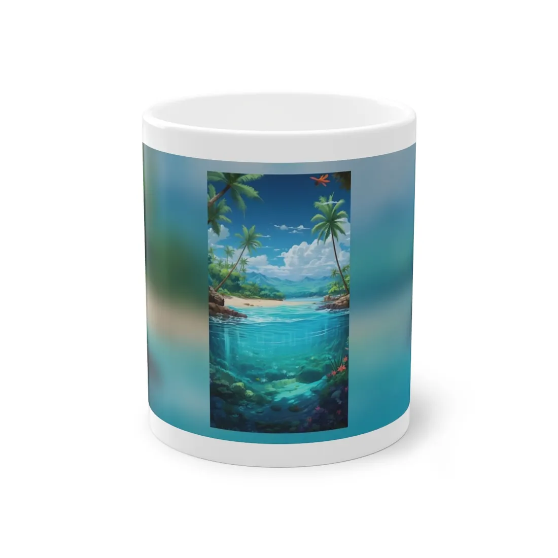 Tropical Paradise Serenity: Tranquil Island Escape Art - Mug