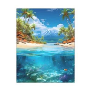 Tropical Lagoon Split View Canvas Print