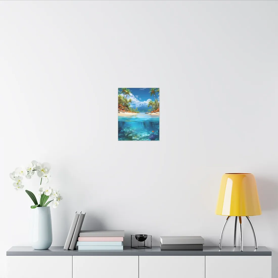 Tropical Paradise Tranquility: Lush Island Getaway Art - Canvas
