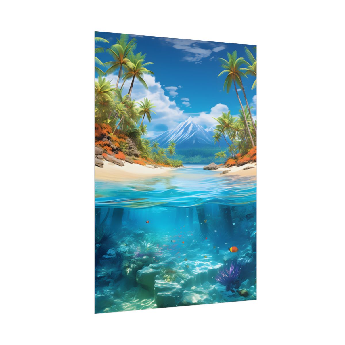 Tropical Paradise Tranquility: Lush Island Getaway Art - Poster
