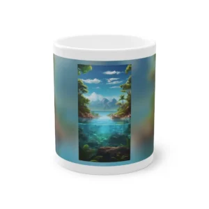 Tropical Lagoon with Mountains Mug