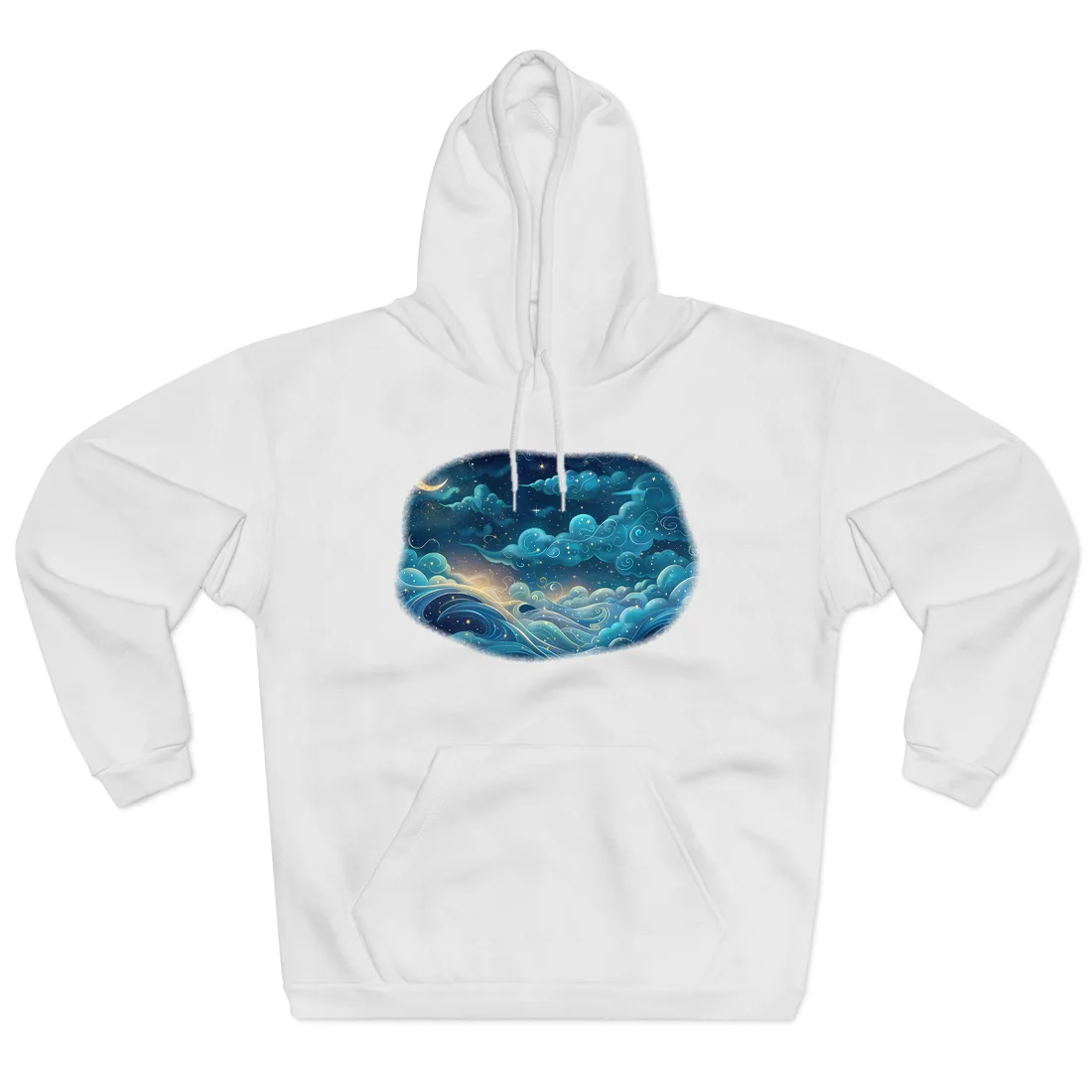 Twinkling Stellar Night Sky: Whimsical Dreamy - Hoodie (White)
