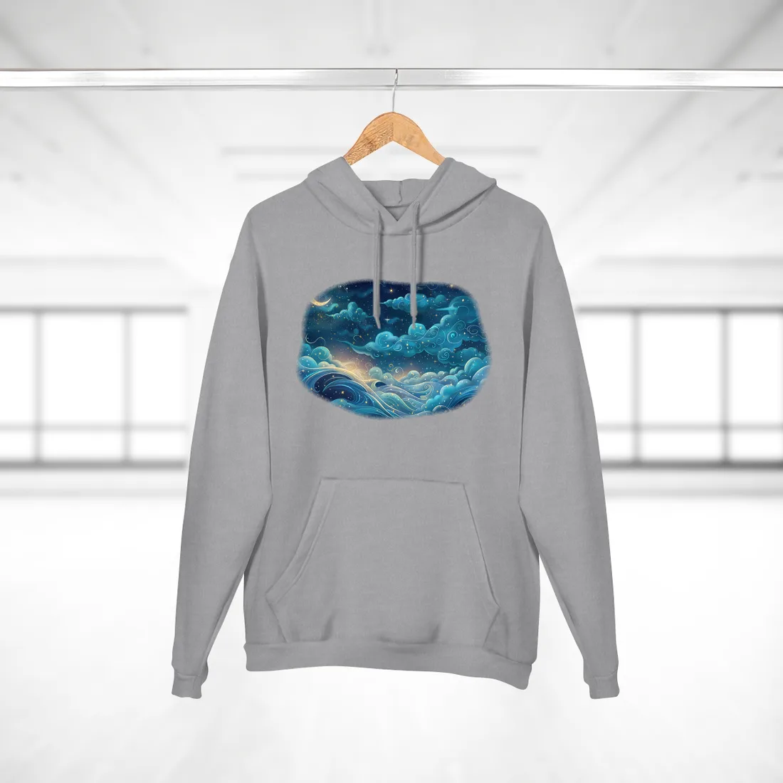 Twinkling Stellar Night Sky: Whimsical Dreamy - Hoodie (Heather Grey)