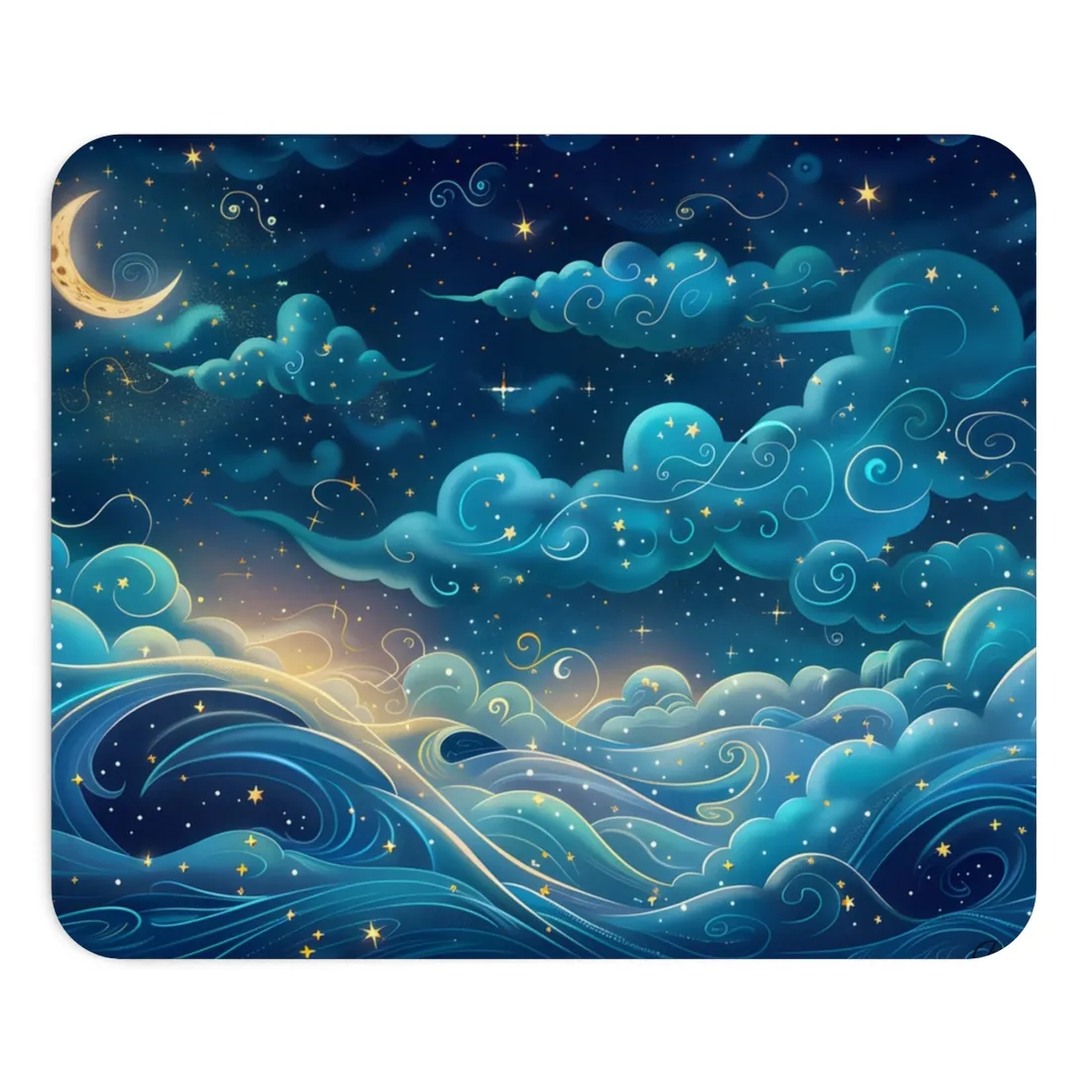 Twinkling Stellar Night Sky: Whimsical Dreamy - Mouse Pad