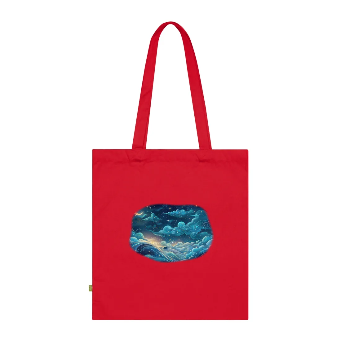 Twinkling Stellar Night Sky: Whimsical Dreamy - Tote Bag (Classic Red)