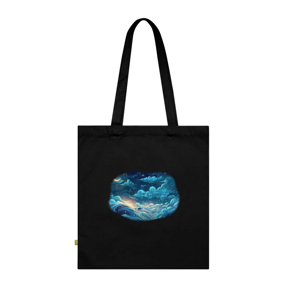 Twinkling Stellar Night Sky: Whimsical Dreamy - Tote Bag (Black)