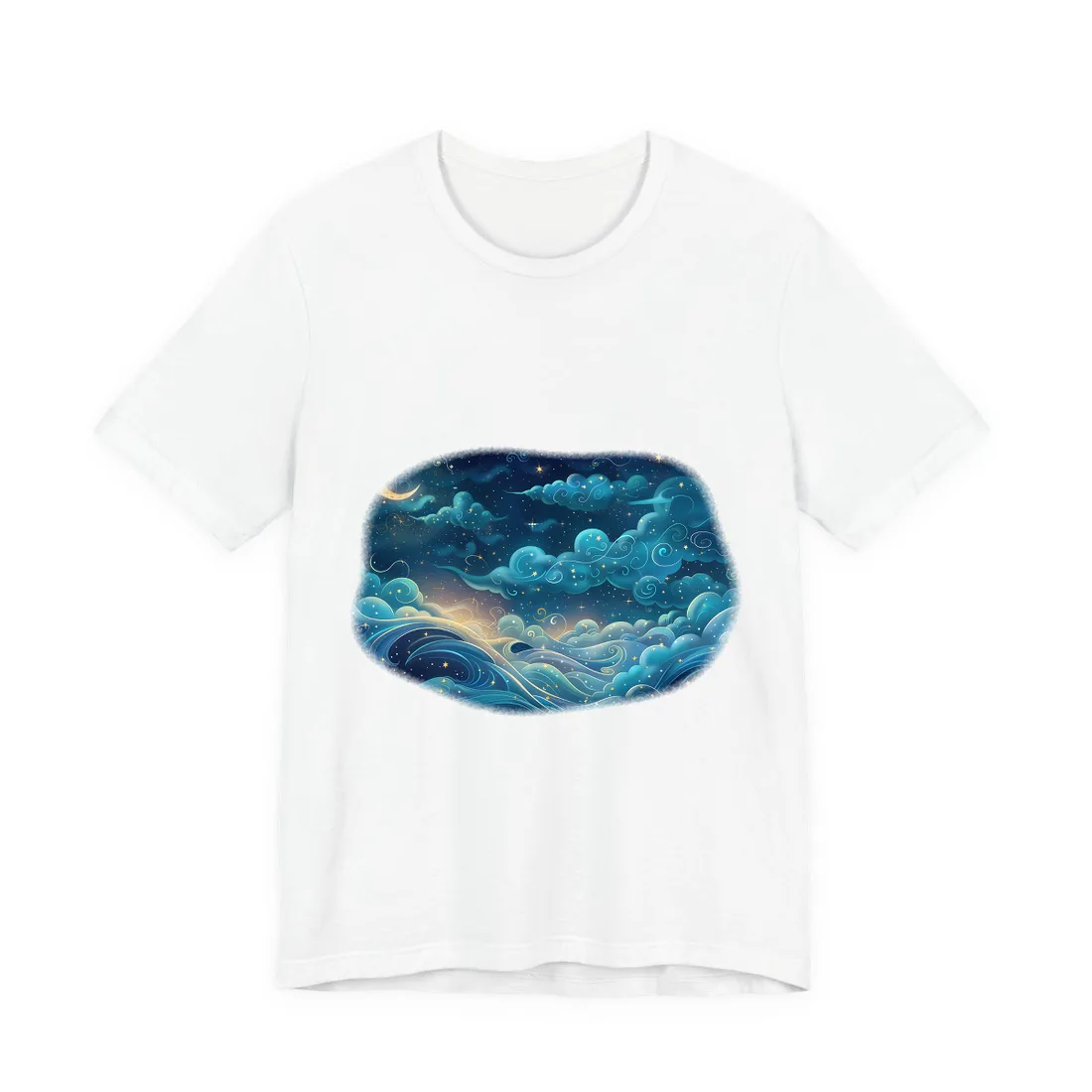 Twinkling Stellar Night Sky: Whimsical Dreamy - T-Shirt (White)