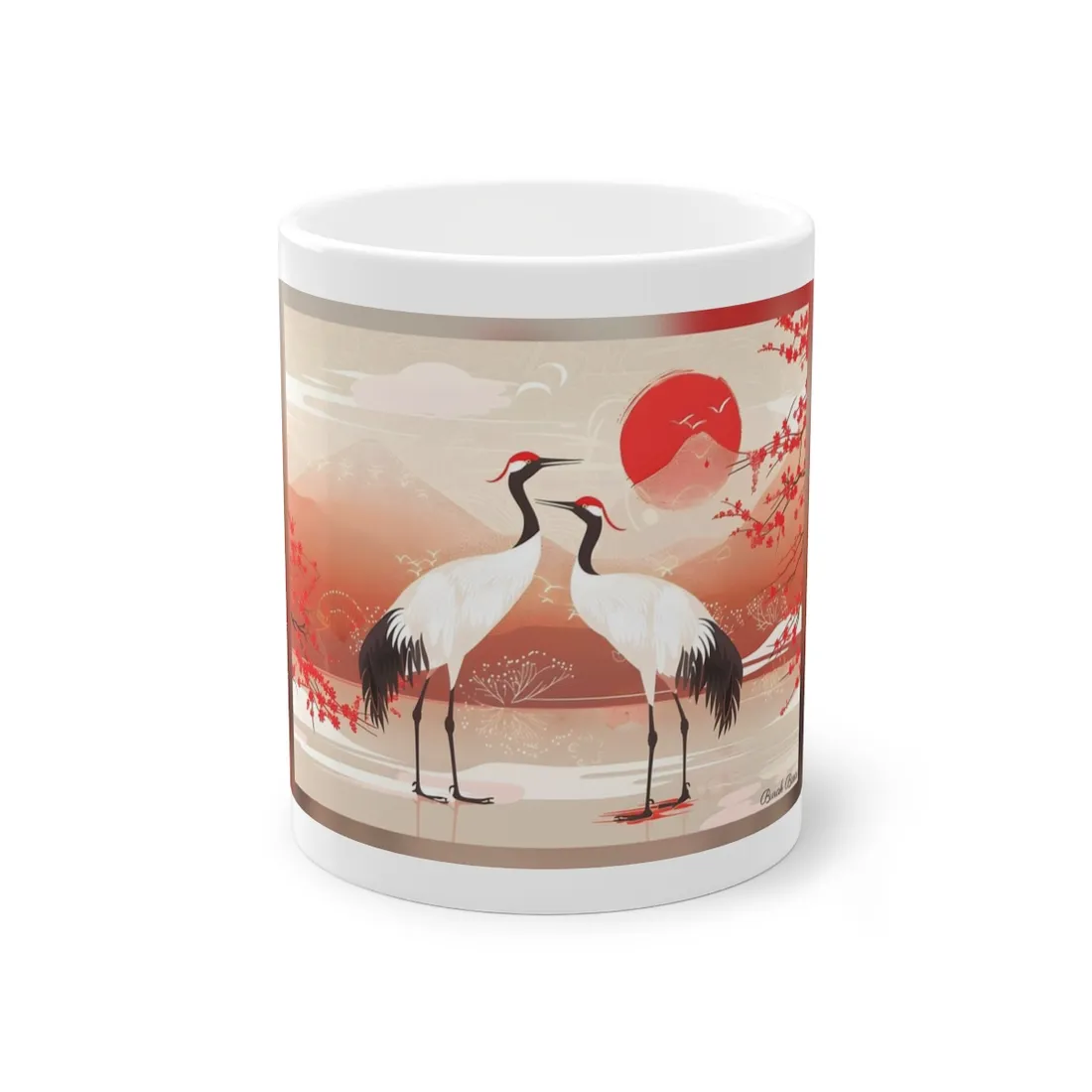Two Cranes in Serene Nature: Tranquil Wildlife - Mug