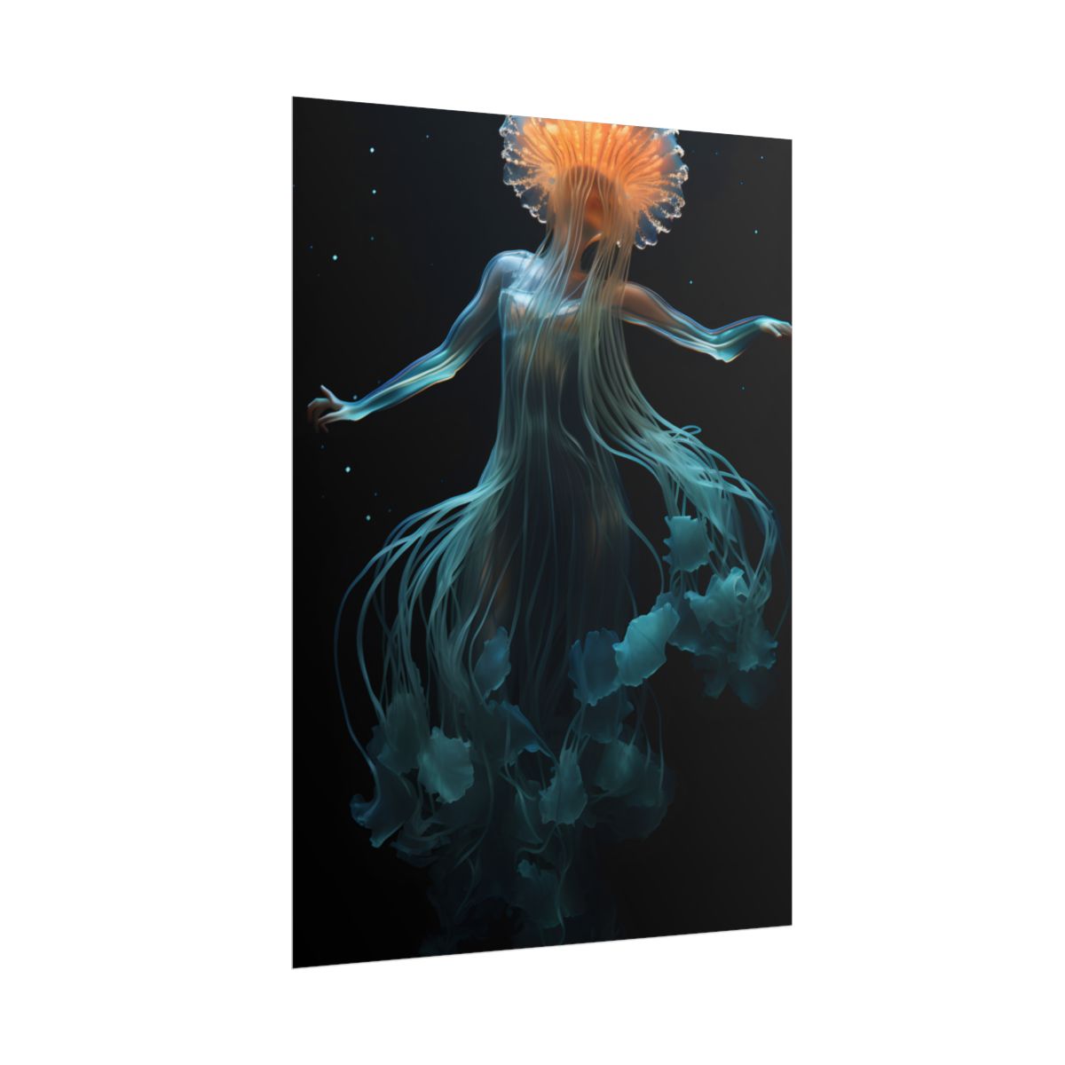 Underwater ballet of luminescent beauty: A dance in motion with oceanic harmony - Poster