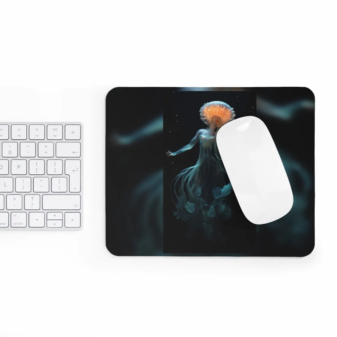 Underwater ballet of luminescent beauty: A dance in motion with oceanic harmony - Mouse Pad