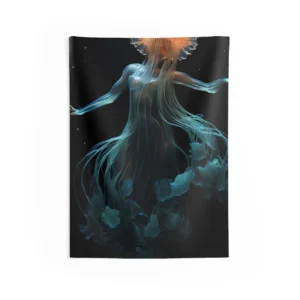 Luminous Jellyfish Dancer Wall Tapestry