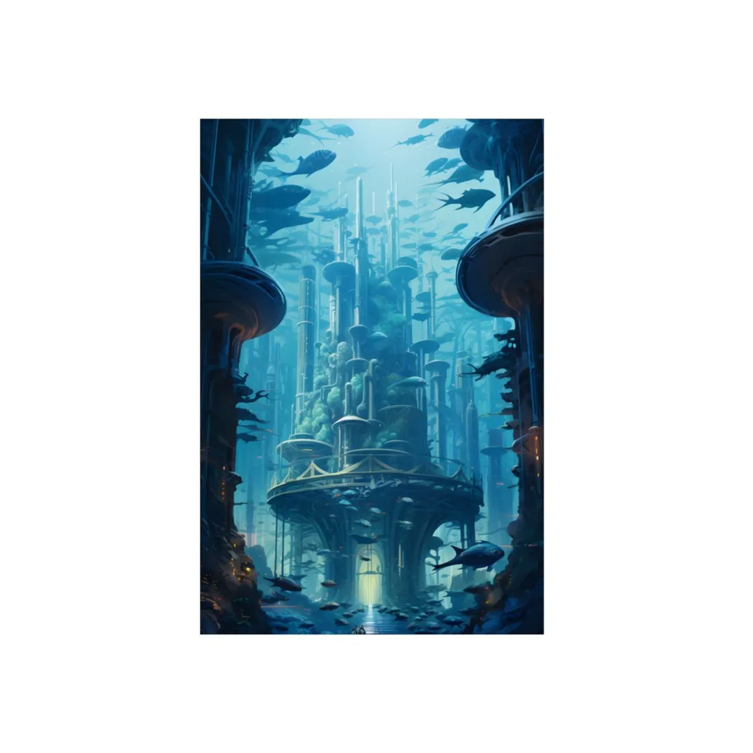 Underwater City: Futuristic Architectural Wonders - Metal Poster