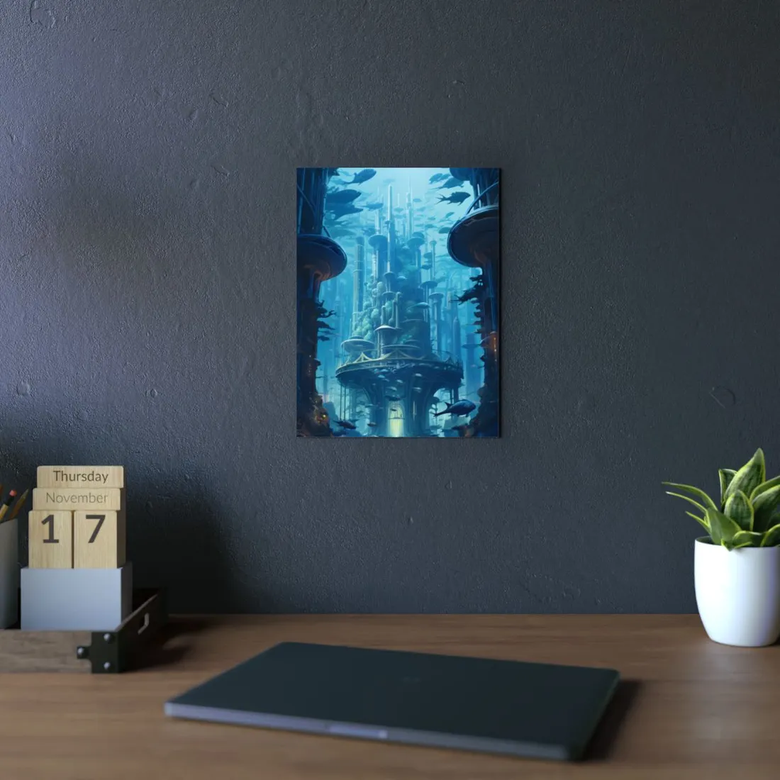 Underwater City: Futuristic Architectural Wonders - Metal Poster