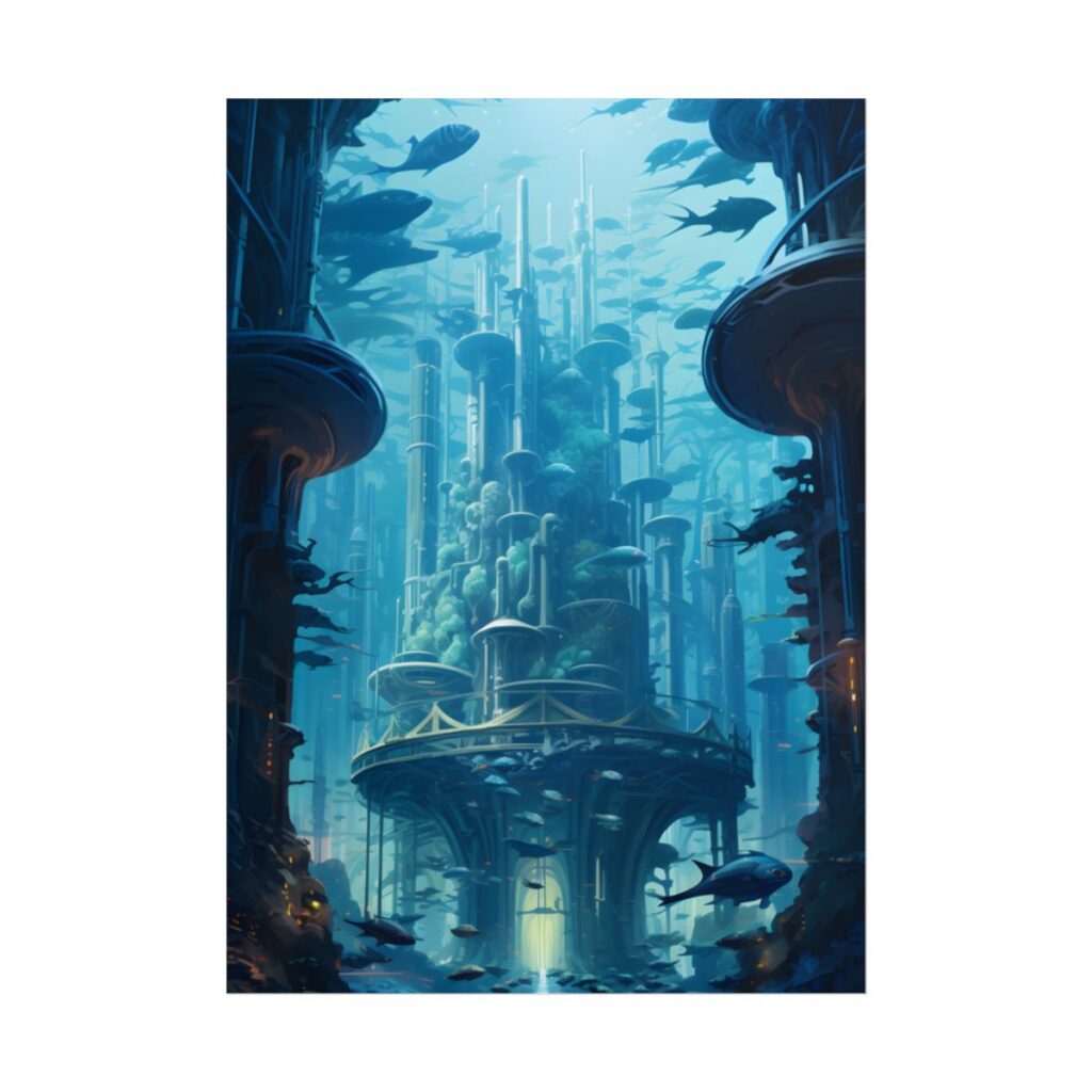 Underwater City: Futuristic Architectural Wonders - Poster