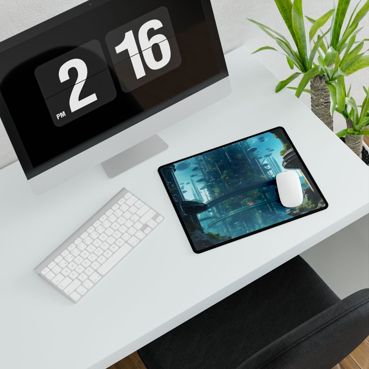 Underwater City: Futuristic Metropol in Calm Waters - Desk Mat
