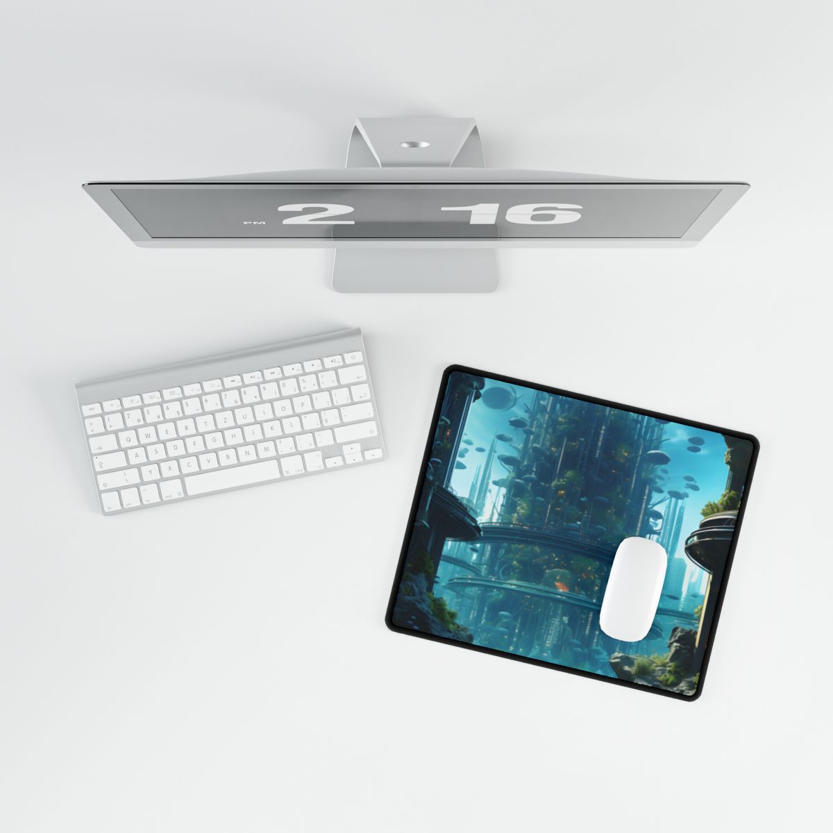 Underwater City: Futuristic Metropol in Calm Waters - Desk Mat